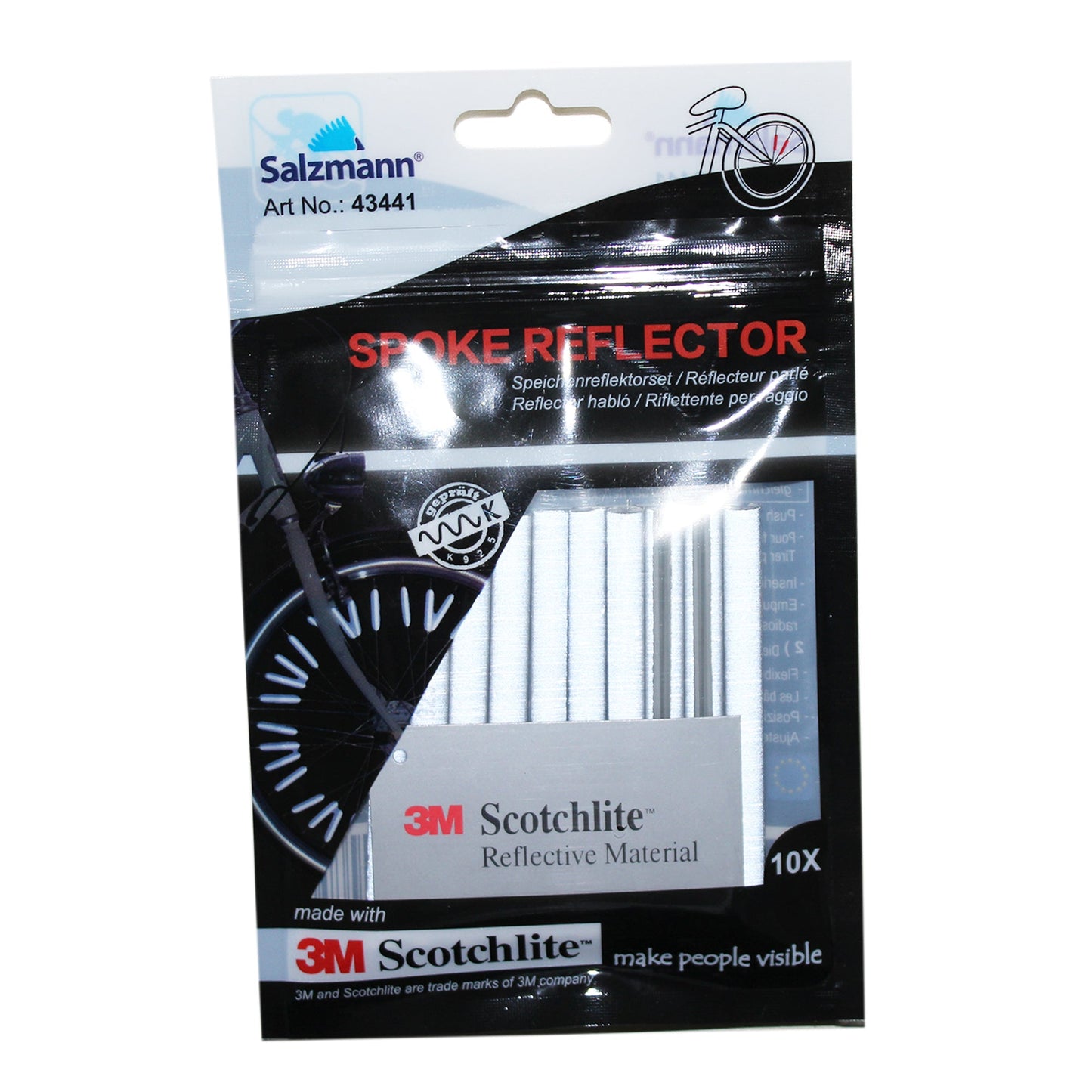 Close up image of pack of spoke reflectors.