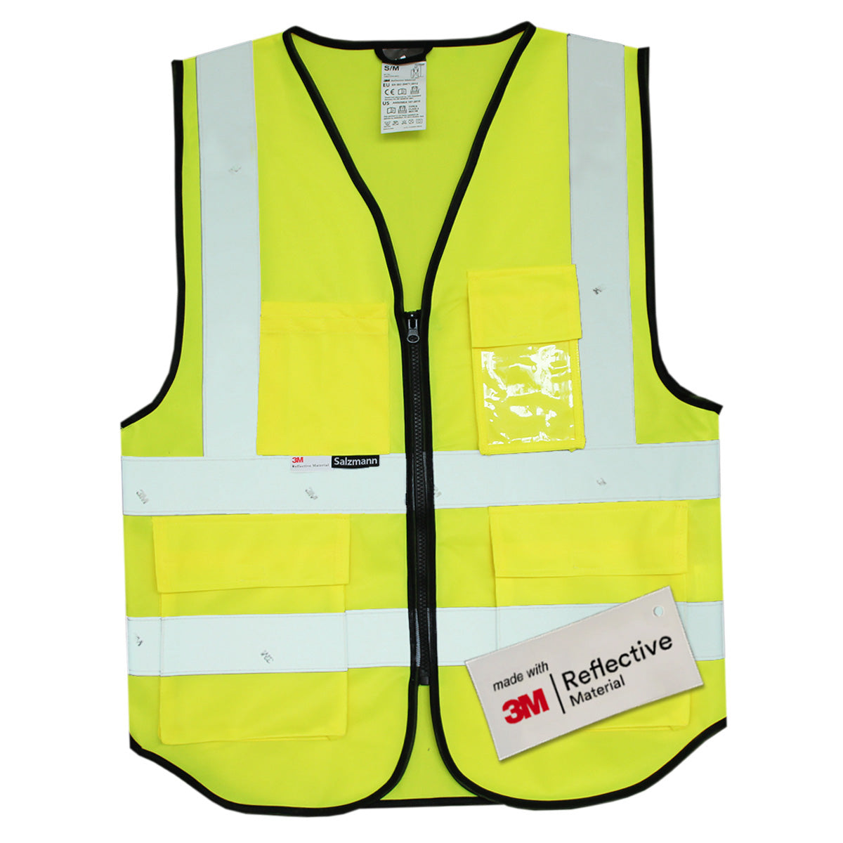 Close up of yellow security vest.  
