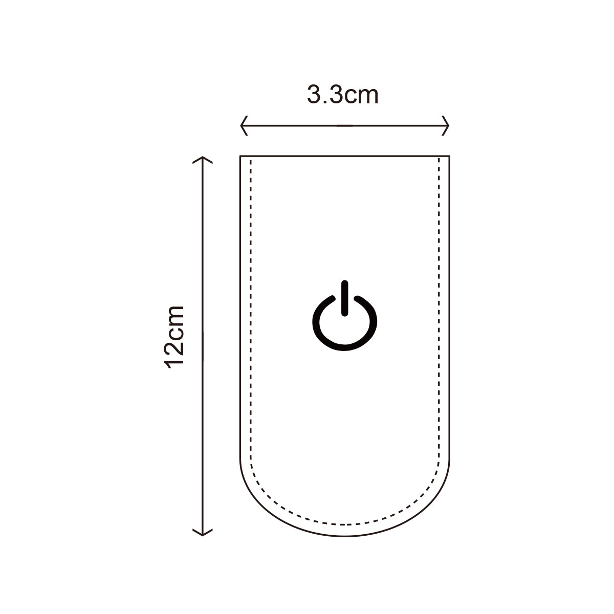 Drawing of dimentions of Clip on LED light 